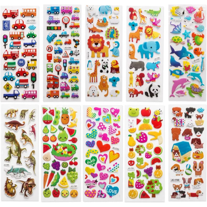 Cute cartoon Stereoscopic 3D bubble stickers for Party Game stickers decoration DIY various scenes using birthday gift stickers
