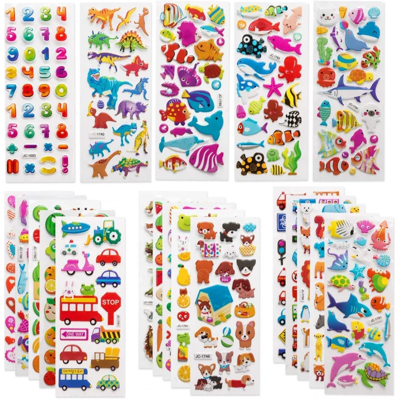 Cute cartoon Stereoscopic 3D bubble stickers for Party Game stickers decoration DIY various scenes using birthday gift stickers